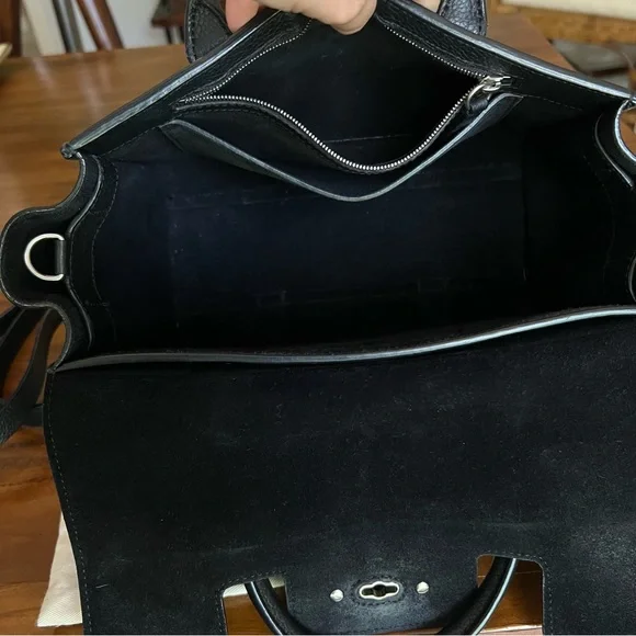 MULBERRY Classic Grain Small New Bayswater in Black